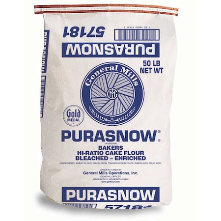 Gold Medal Purasnow Bakers Hi-Ratio Cake Bleached Enriched Flour 50lbs 16000-57181